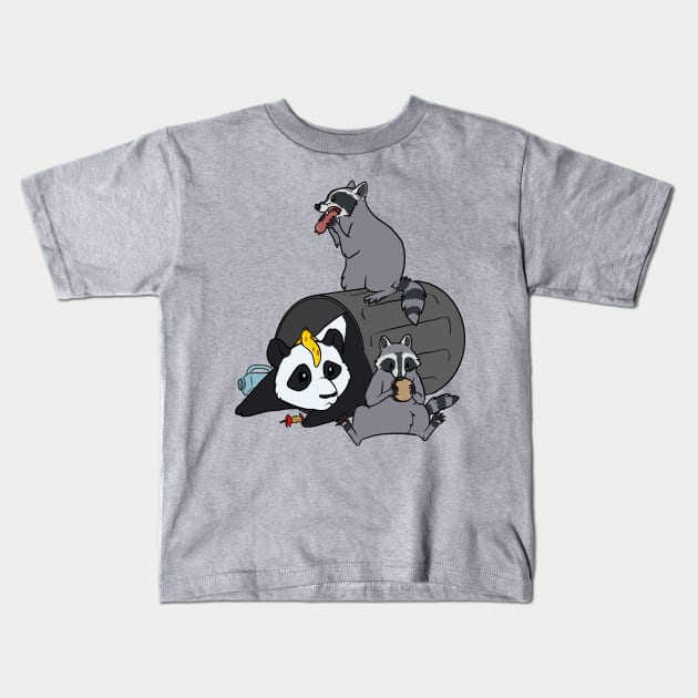 Trash Pandas Kids T-Shirt by Khalico